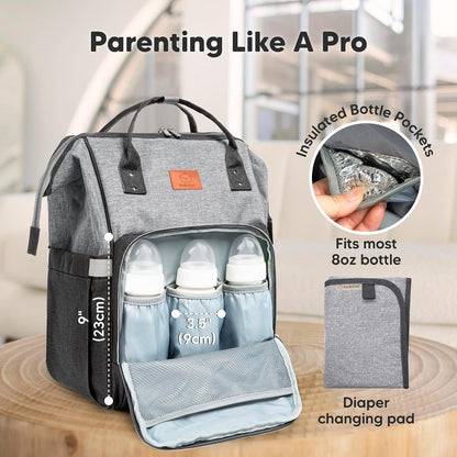 Baby Diaper Bag Backpack, Baby Bag for Boys, Girls (Trendy Black)