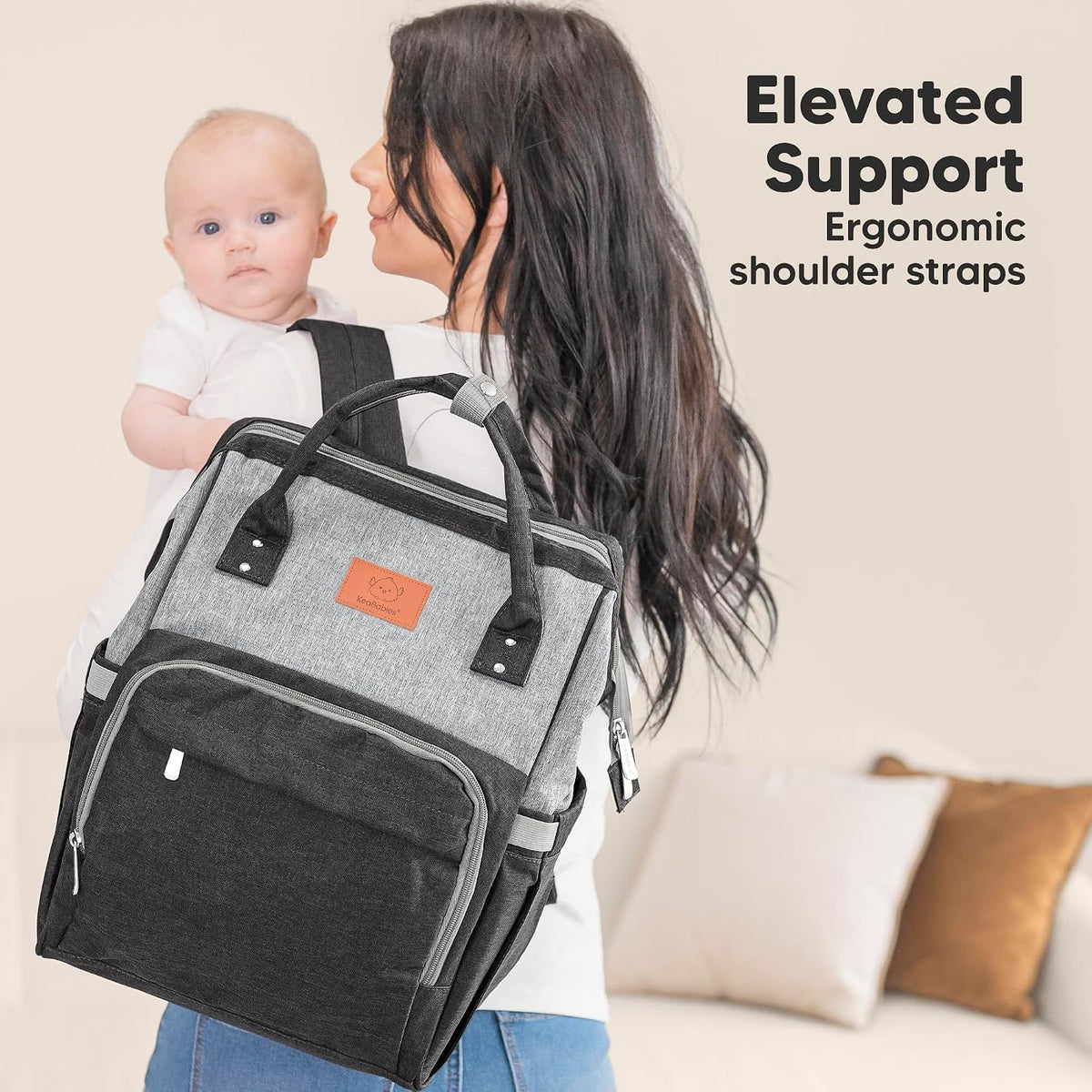 Baby Diaper Bag Backpack, Baby Bag for Boys, Girls (Trendy Black)