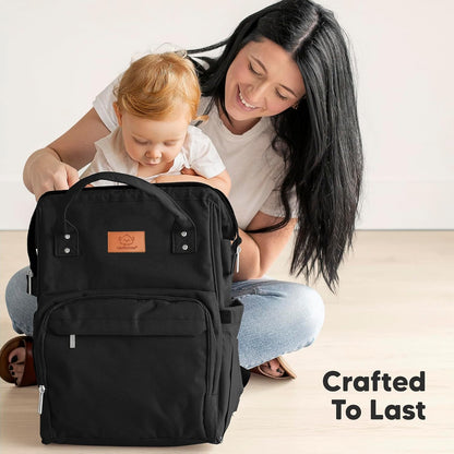 Baby Diaper Bag Backpack, Baby Bag for Boys, Girls (Trendy Black)