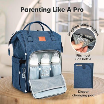 Baby Diaper Bag Backpack, Baby Bag for Boys, Girls (Trendy Black)