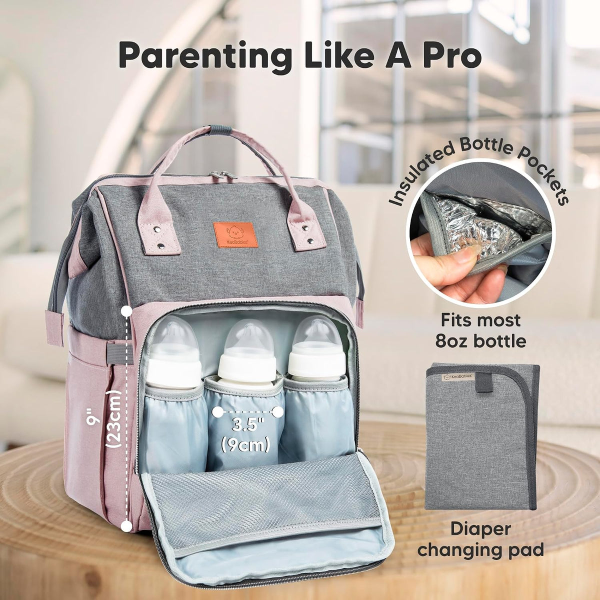Baby Diaper Bag Backpack, Baby Bag for Boys, Girls (Trendy Black)