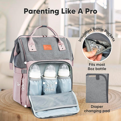 Baby Diaper Bag Backpack, Baby Bag for Boys, Girls (Trendy Black)