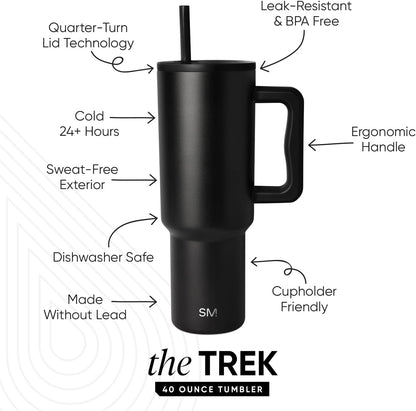 Tumbler with Handle and Straw | 30oz | Tie Dye | Trek Tumbler, Travel Mug | Insulated Water Bottle, Cupholder Friendly, Stainless Steel Cup | Ocean Tide - Colors A