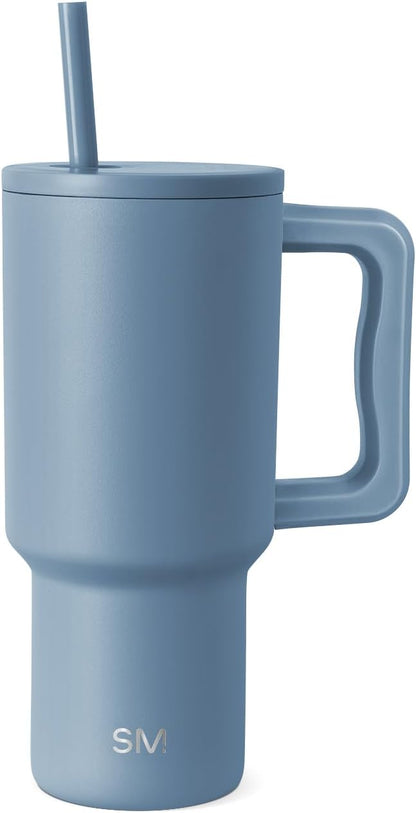 Tumbler with Handle and Straw | 30oz | Tie Dye | Trek Tumbler, Travel Mug | Insulated Water Bottle, Cupholder Friendly, Stainless Steel Cup | Ocean Tide - Colors A