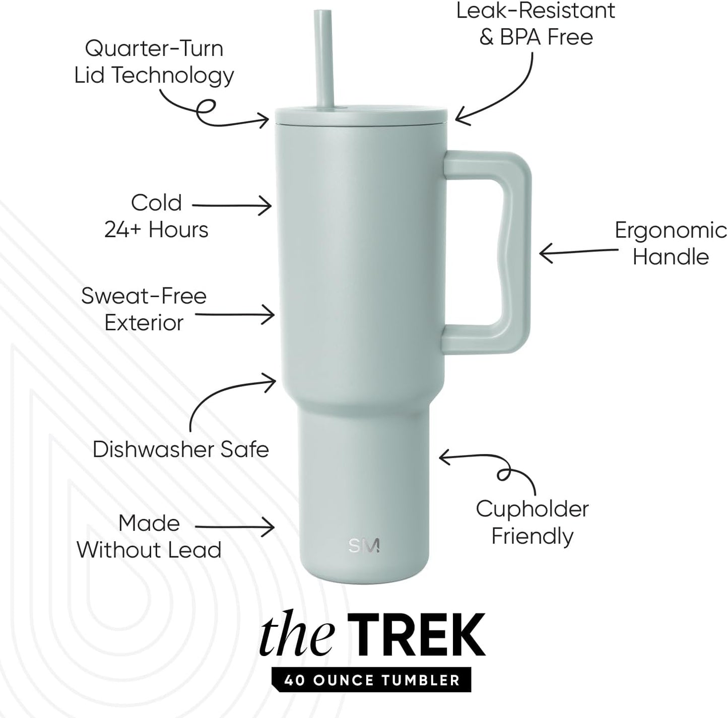 Tumbler with Handle and Straw | 30oz | Tie Dye | Trek Tumbler, Travel Mug | Insulated Water Bottle, Cupholder Friendly, Stainless Steel Cup | Ocean Tide - Colors A
