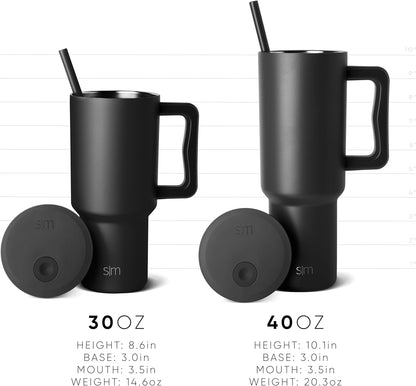 Tumbler with Handle and Straw | 30oz | Tie Dye | Trek Tumbler, Travel Mug | Insulated Water Bottle, Cupholder Friendly, Stainless Steel Cup | Ocean Tide - Colors A
