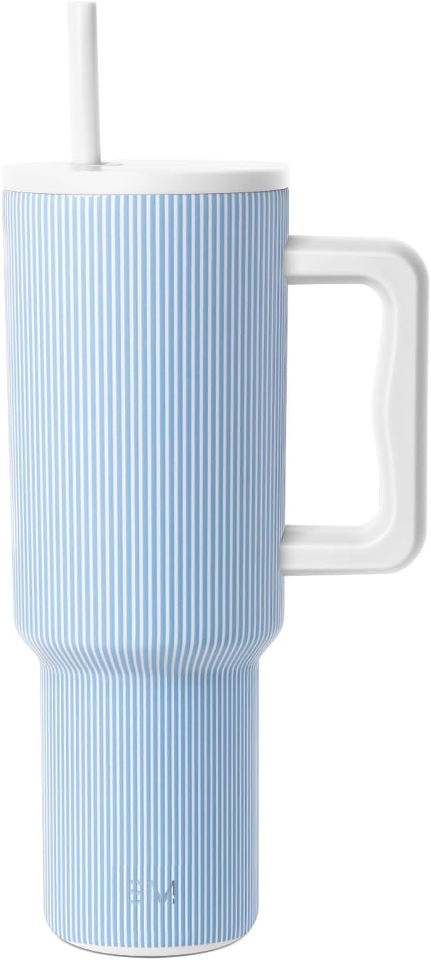 Tumbler with Handle and Straw | 30oz | Tie Dye | Trek Tumbler, Travel Mug | Insulated Water Bottle, Cupholder Friendly, Stainless Steel Cup | Ocean Tide - Colors A