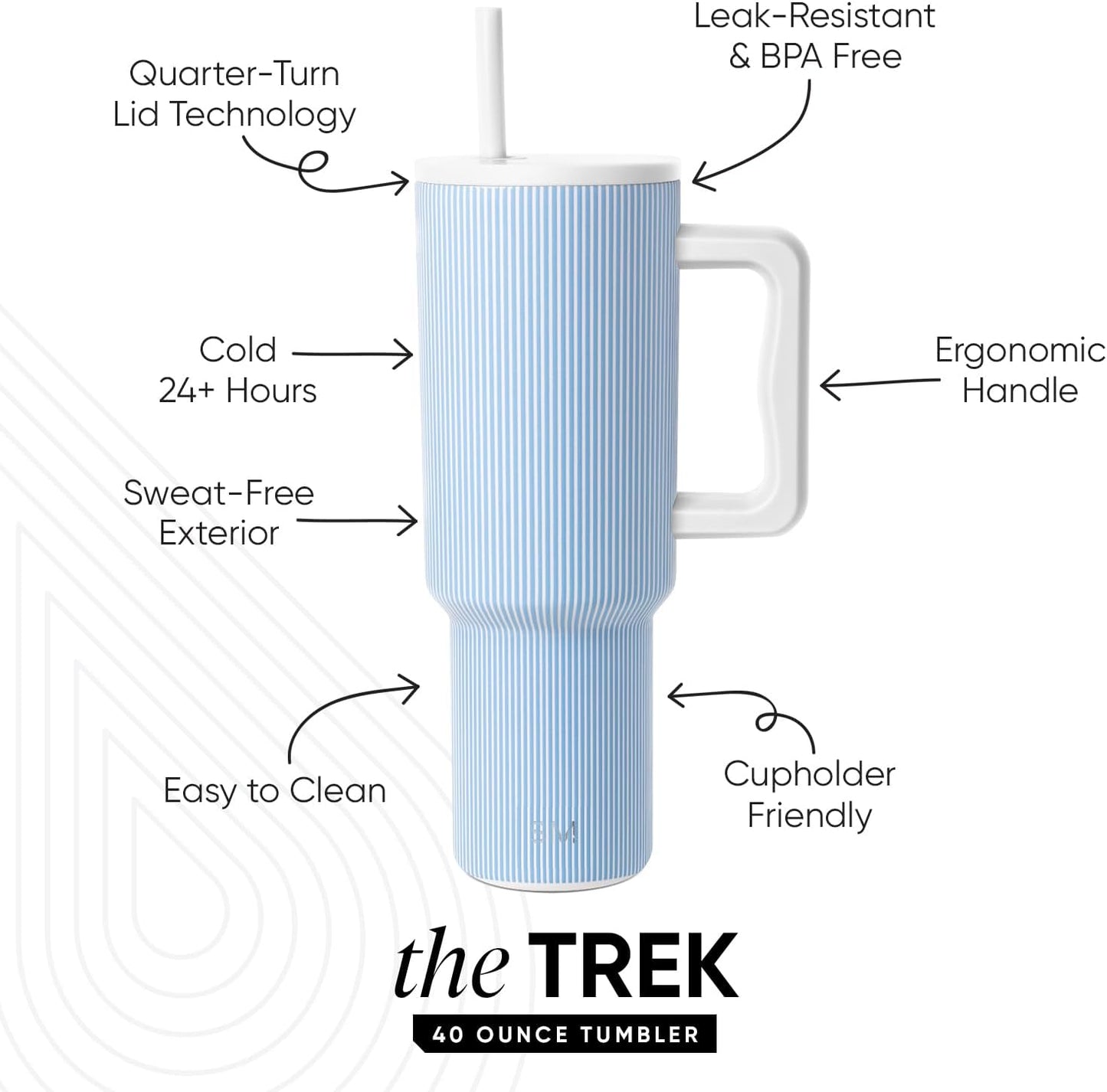 Tumbler with Handle and Straw | 30oz | Tie Dye | Trek Tumbler, Travel Mug | Insulated Water Bottle, Cupholder Friendly, Stainless Steel Cup | Ocean Tide - Colors A