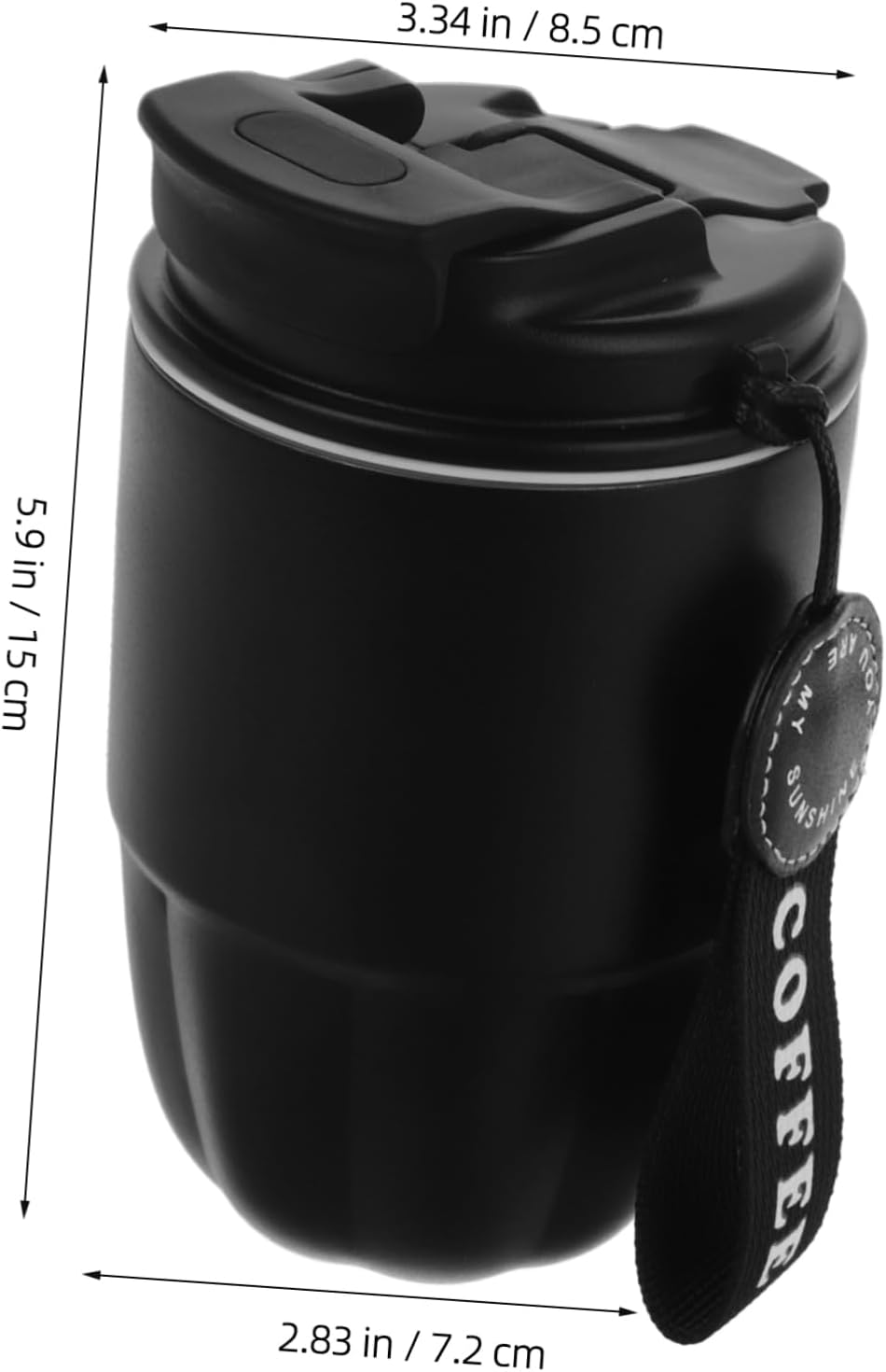 Portable Stainless Steel Travel Coffee Mug Double Wall Insulated Tumbler with Leak Lid for Office Car Outdoor Use Black Color Reusable Design