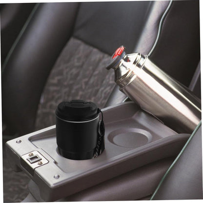 Portable Stainless Steel Travel Coffee Mug Double Wall Insulated Tumbler with Leak Lid for Office Car Outdoor Use Black Color Reusable Design