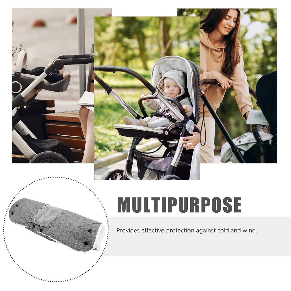 Winter Stroller Hand Muff Windproof Insulated Stroller Muff for Cold Weather Outdoor Use with Cotton Lining Providing Warmth and Comfort for Men and Women