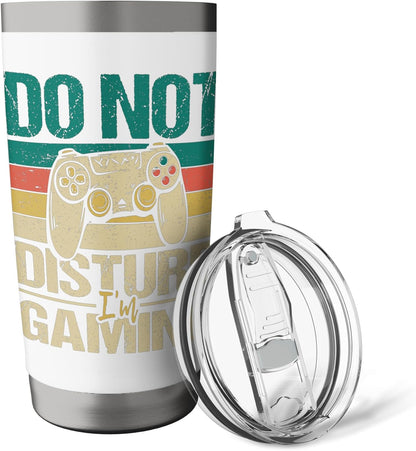 Do Not Disturb I'm Gaming - Funny Gamer Video Games Stainless Steel Insulated Tumbler