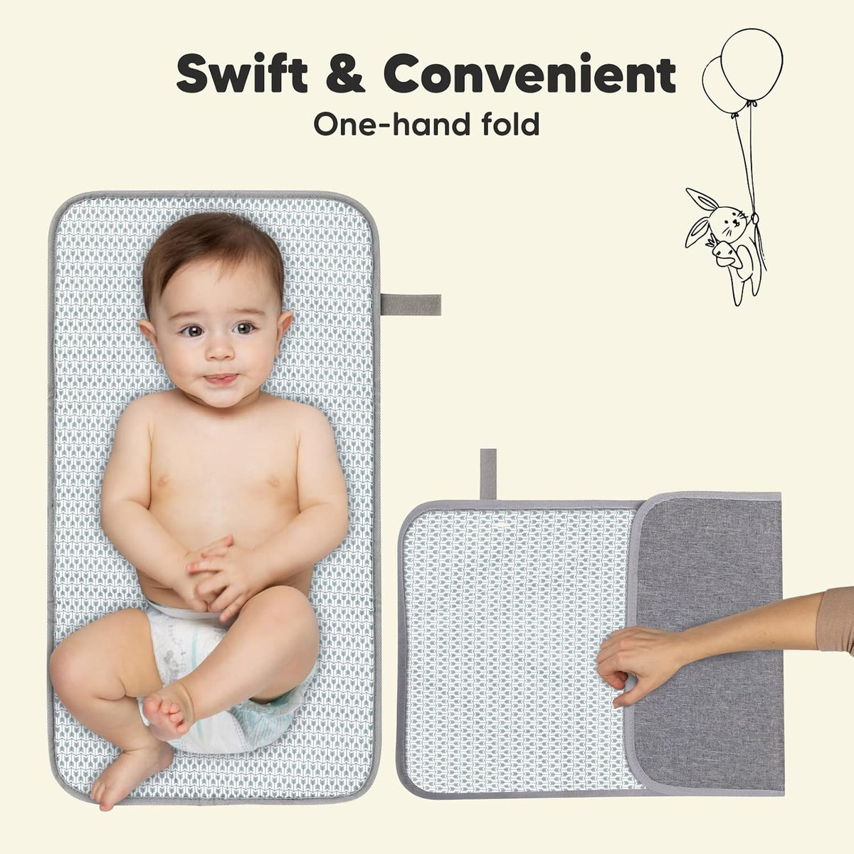 Portable Diaper Changing Pad - Waterproof Foldable Baby Changing Mat - Travel Diaper Change Mat - Lightweight Changing Pads for Baby - Baby Changer - Machine Washable