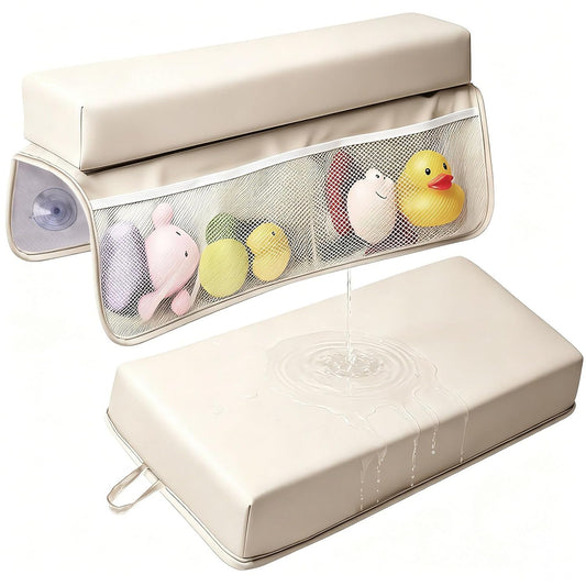 Baby Waterproof Vegan Leather Bath Kneeler and Elbow Rest Pad Set