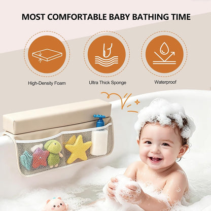 Baby Waterproof Vegan Leather Bath Kneeler and Elbow Rest Pad Set
