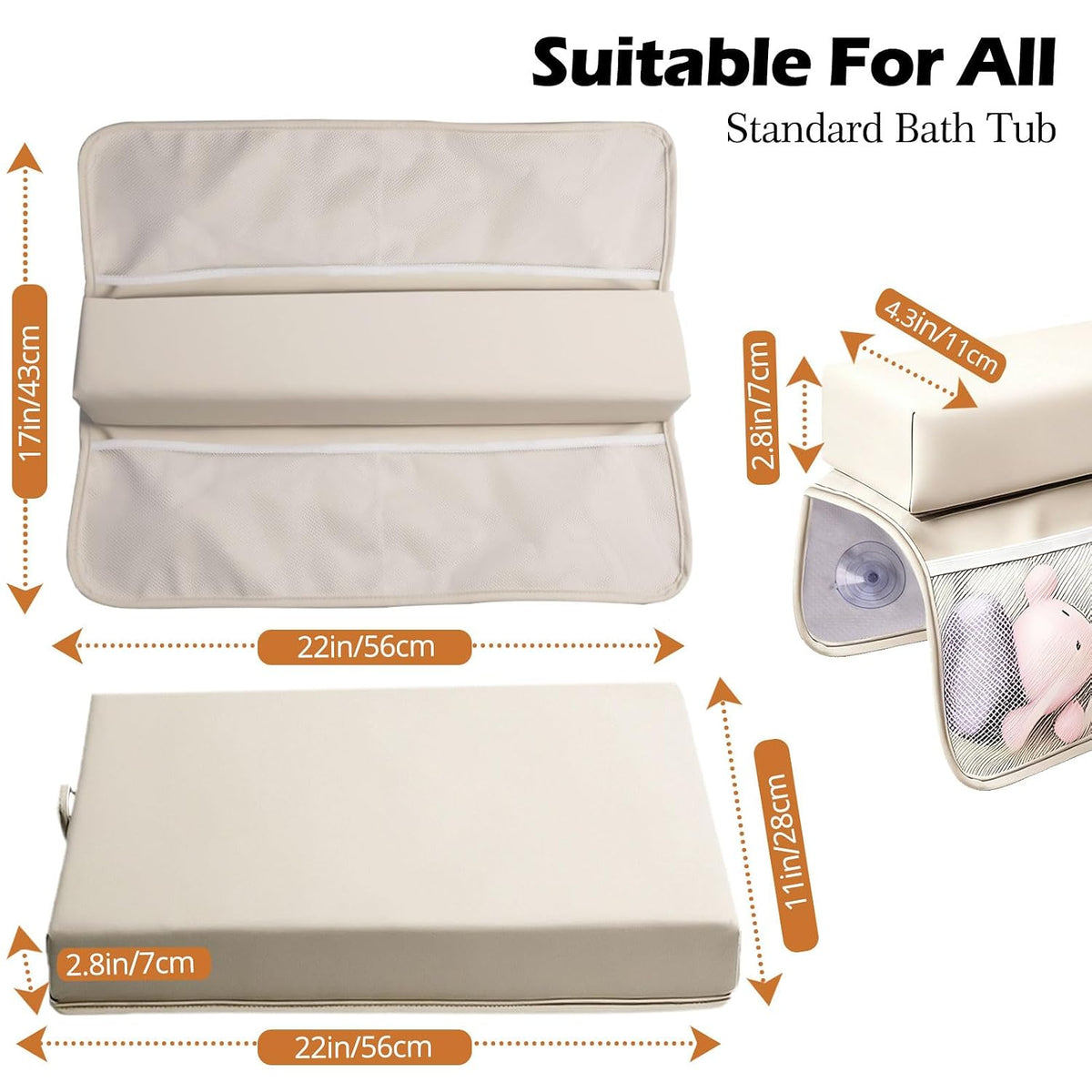 Baby Waterproof Vegan Leather Bath Kneeler and Elbow Rest Pad Set
