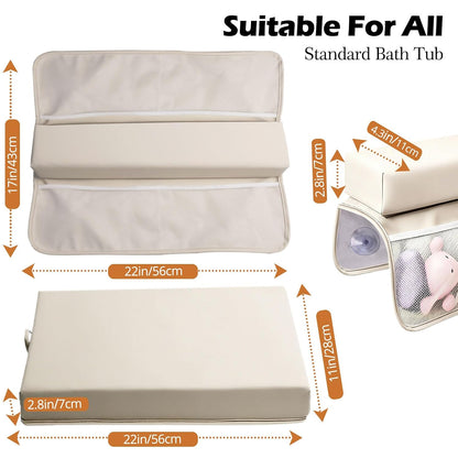 Baby Waterproof Vegan Leather Bath Kneeler and Elbow Rest Pad Set
