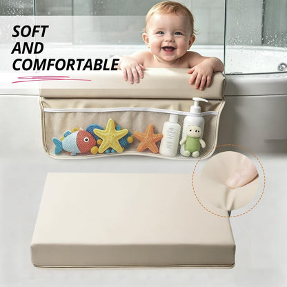 Baby Waterproof Vegan Leather Bath Kneeler and Elbow Rest Pad Set