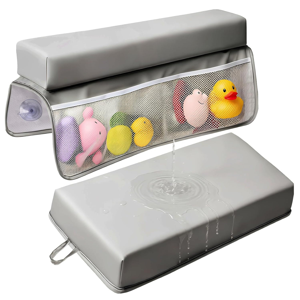 Baby Waterproof Vegan Leather Bath Kneeler and Elbow Rest Pad Set