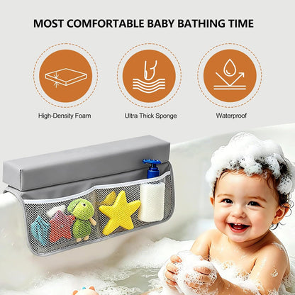 Baby Waterproof Vegan Leather Bath Kneeler and Elbow Rest Pad Set