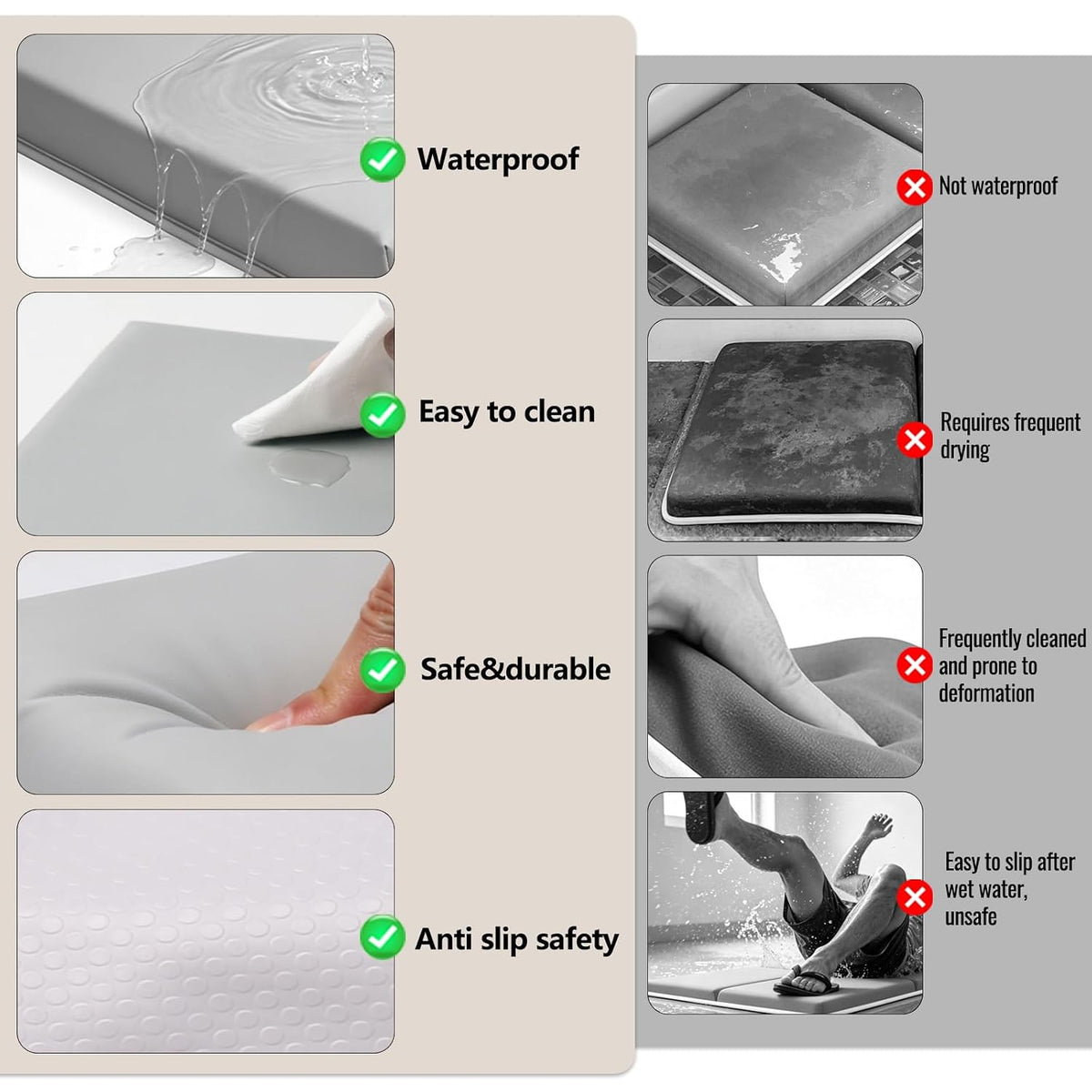 Baby Waterproof Vegan Leather Bath Kneeler and Elbow Rest Pad Set