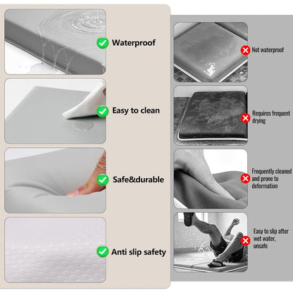 Baby Waterproof Vegan Leather Bath Kneeler and Elbow Rest Pad Set