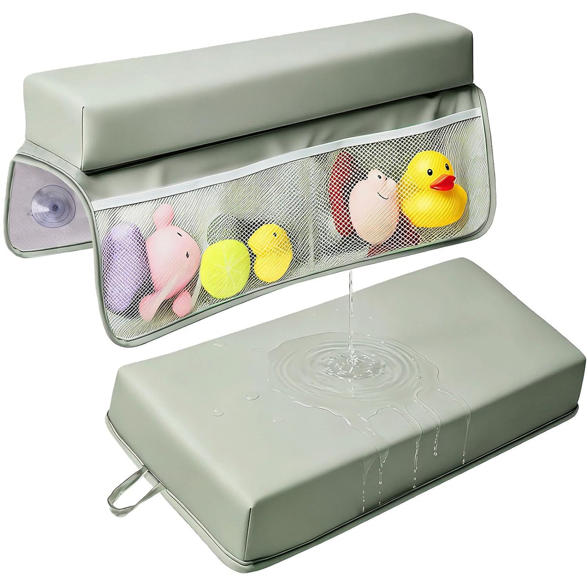 Baby Waterproof Vegan Leather Bath Kneeler and Elbow Rest Pad Set