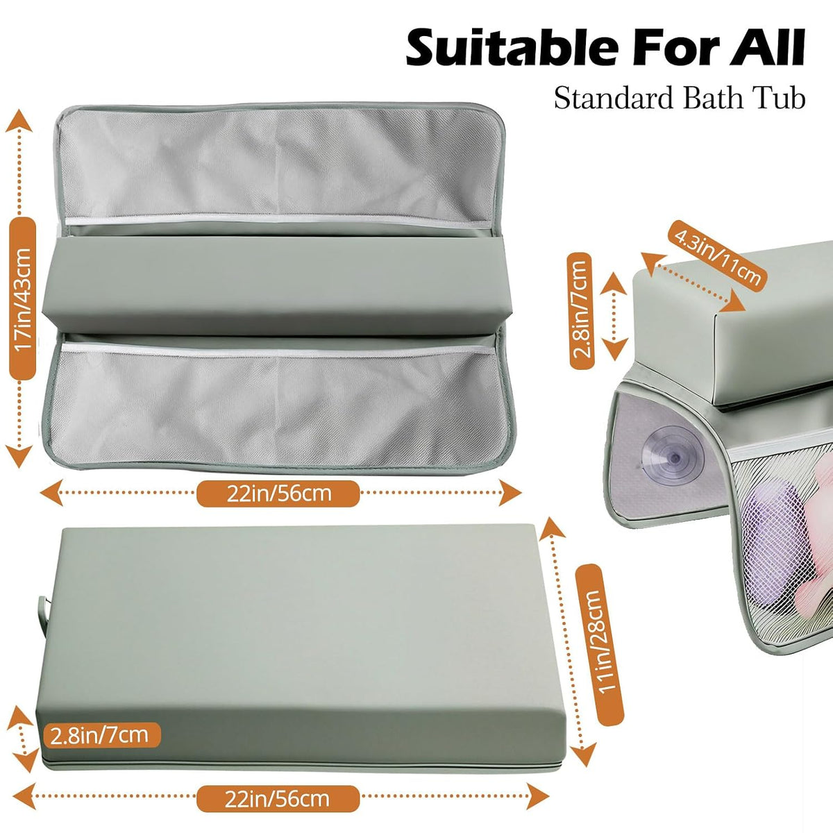 Baby Waterproof Vegan Leather Bath Kneeler and Elbow Rest Pad Set