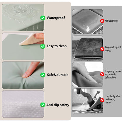 Baby Waterproof Vegan Leather Bath Kneeler and Elbow Rest Pad Set