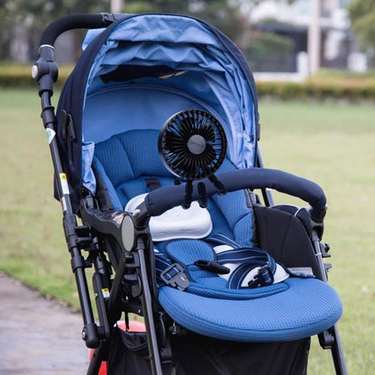 Portable Stroller Fan with Flexible Tripod Stand, Mini Rechargeable Mute Cooling Fan for Strollers and Outdoor Use, Black