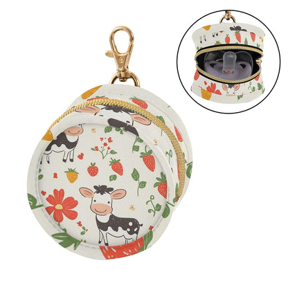 Cow and Strawberry Baby Pacifier Holder Case, Dustproof Portable Storage Box for Diaper Bag Purse, Pacifier Storage Container for Boys & Girls