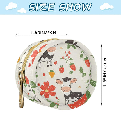 Cow and Strawberry Baby Pacifier Holder Case, Dustproof Portable Storage Box for Diaper Bag Purse, Pacifier Storage Container for Boys & Girls