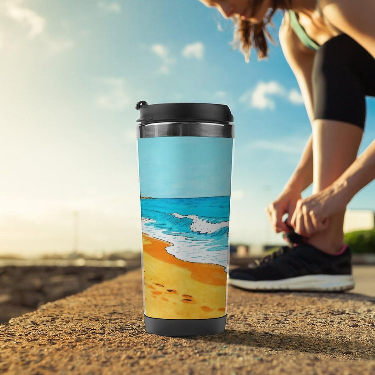 13oz Insulated Travel Coffee Mug Reusable Coffee Cup Water Bottle