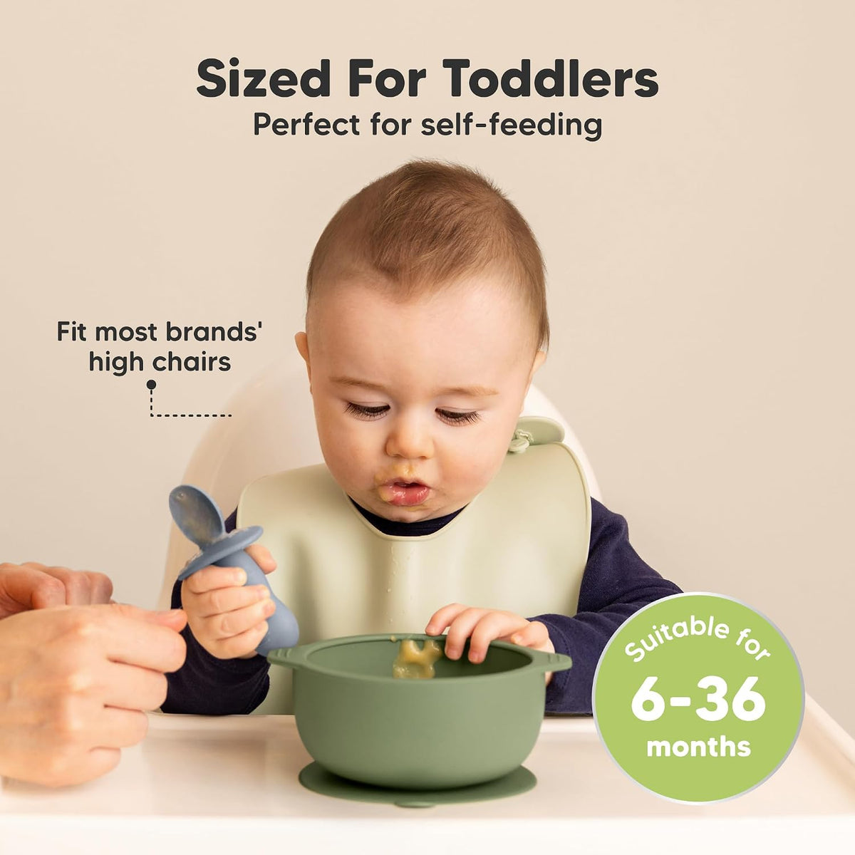 2-Pack Baby Bowls with Suctions, Lids and 2-Pack Baby Silicone Bibs - Silicone Suction Bowls for Baby Boy, Girl, Silicone Bowls BPA-Free - Waterproof, Easy Wipe Silicone Bib for Kids