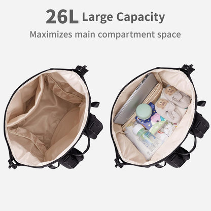 Neoprene Diaper Bag Backpack Large Newborn Baby Maternity Bags Waterproof Travel Tote for Mom Dad with Insulated Pockets,Changing Pad