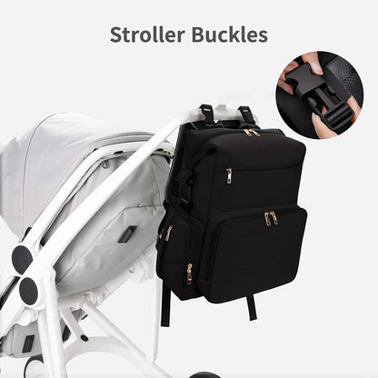 Neoprene Diaper Bag Backpack Large Newborn Baby Maternity Bags Waterproof Travel Tote for Mom Dad with Insulated Pockets,Changing Pad