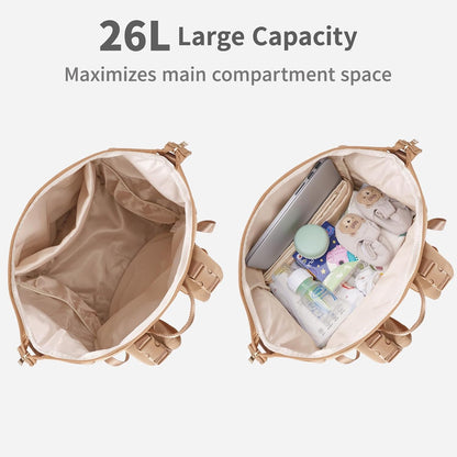 Neoprene Diaper Bag Backpack Large Newborn Baby Maternity Bags Waterproof Travel Tote for Mom Dad with Insulated Pockets,Changing Pad