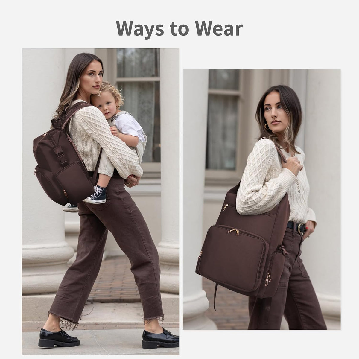 Neoprene Diaper Bag Backpack Large Newborn Baby Maternity Bags Waterproof Travel Tote for Mom Dad with Insulated Pockets,Changing Pad