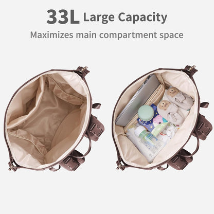 Neoprene Diaper Bag Backpack Large Newborn Baby Maternity Bags Waterproof Travel Tote for Mom Dad with Insulated Pockets,Changing Pad