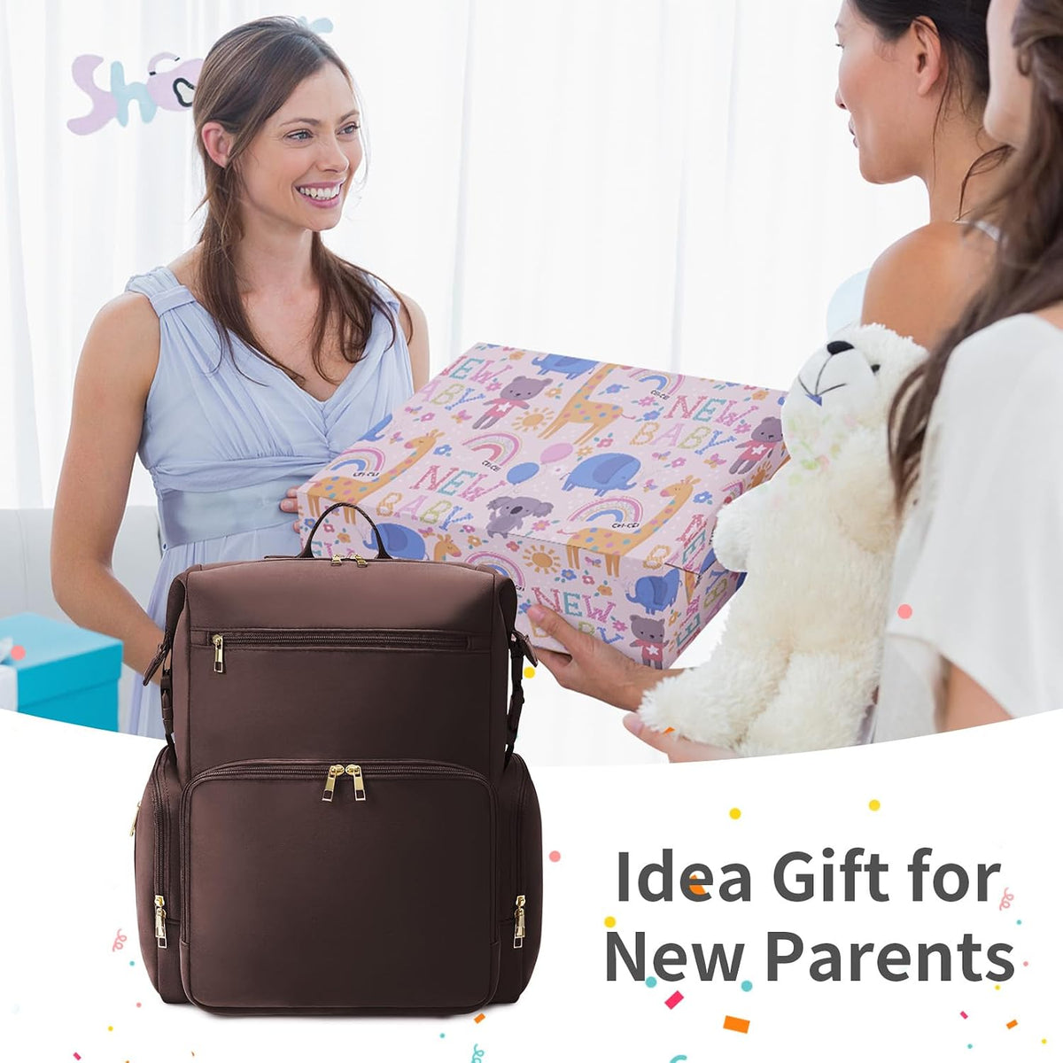 Neoprene Diaper Bag Backpack Large Newborn Baby Maternity Bags Waterproof Travel Tote for Mom Dad with Insulated Pockets,Changing Pad