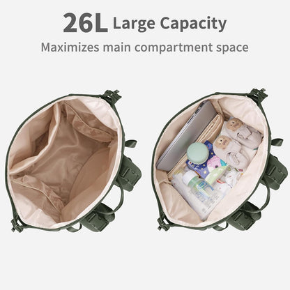 Neoprene Diaper Bag Backpack Large Newborn Baby Maternity Bags Waterproof Travel Tote for Mom Dad with Insulated Pockets,Changing Pad