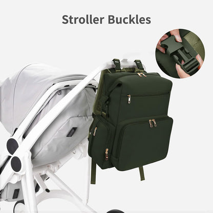 Neoprene Diaper Bag Backpack Large Newborn Baby Maternity Bags Waterproof Travel Tote for Mom Dad with Insulated Pockets,Changing Pad