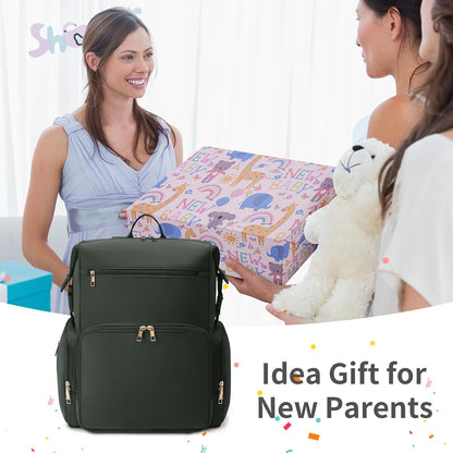 Neoprene Diaper Bag Backpack Large Newborn Baby Maternity Bags Waterproof Travel Tote for Mom Dad with Insulated Pockets,Changing Pad