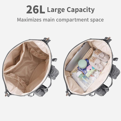 Neoprene Diaper Bag Backpack Large Newborn Baby Maternity Bags Waterproof Travel Tote for Mom Dad with Insulated Pockets,Changing Pad