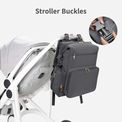 Neoprene Diaper Bag Backpack Large Newborn Baby Maternity Bags Waterproof Travel Tote for Mom Dad with Insulated Pockets,Changing Pad