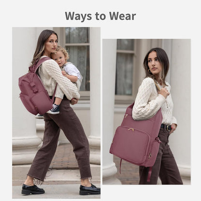 Neoprene Diaper Bag Backpack Large Newborn Baby Maternity Bags Waterproof Travel Tote for Mom Dad with Insulated Pockets,Changing Pad