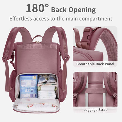 Neoprene Diaper Bag Backpack Large Newborn Baby Maternity Bags Waterproof Travel Tote for Mom Dad with Insulated Pockets,Changing Pad