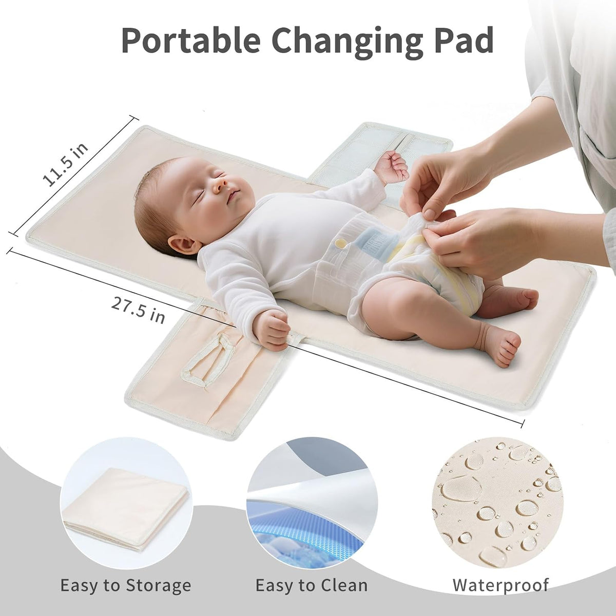 Neoprene Diaper Bag Backpack Large Newborn Baby Maternity Bags Waterproof Travel Tote for Mom Dad with Insulated Pockets,Changing Pad