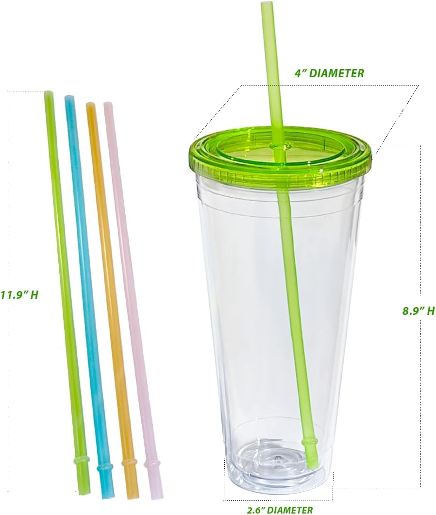 Valentine’s Day Pink Insulated Tumblers Set of 2-24oz Double-Wall Cold Drink Tumblers with Lid,Reusable Straw & Brush - Sweet Gift for Her & BFFs, Perfect for Dates & Galentine’s Hangouts