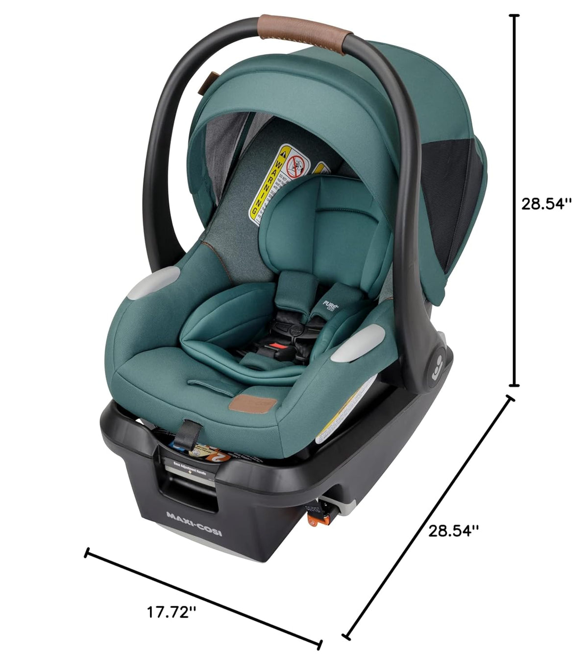 Mico Luxe+ Baby Car Seat: Infant Car Seat with Base and Versatile Baby Carrier Seat Functionality, Essential Green